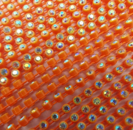 Rhinestone Banding; SS6 AB Orange🍊 (per yard)