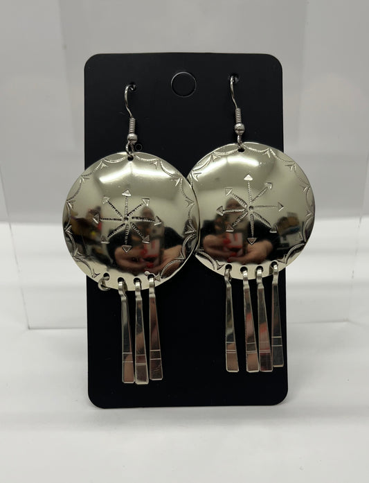 German Silver Shield Earrings