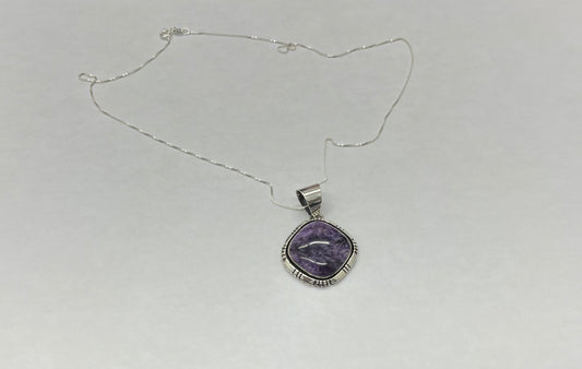 Charoite Pendant with Chain