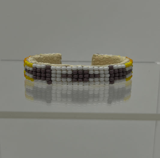 Beaded Baby Cuff Bracelet; Lavender