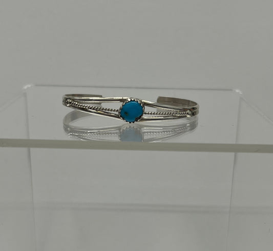 Baby Bracelet; Turquoise and Sterling Silver