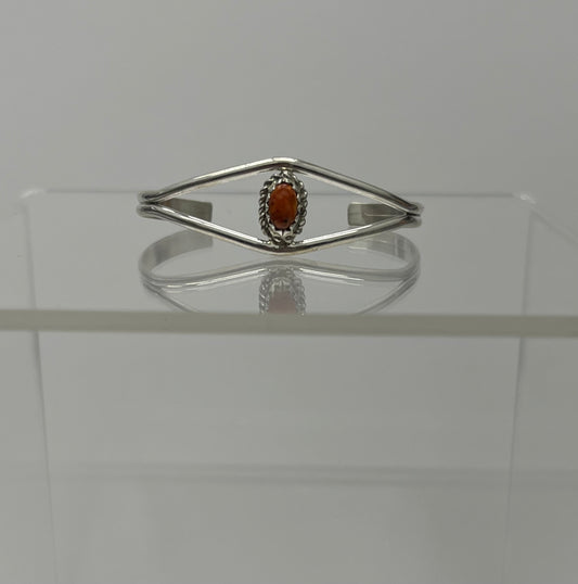 Baby Bracelet; Coral and Sterling Silver