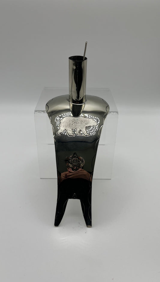 Charley Johnson German Silver Roach Spreader; Bear