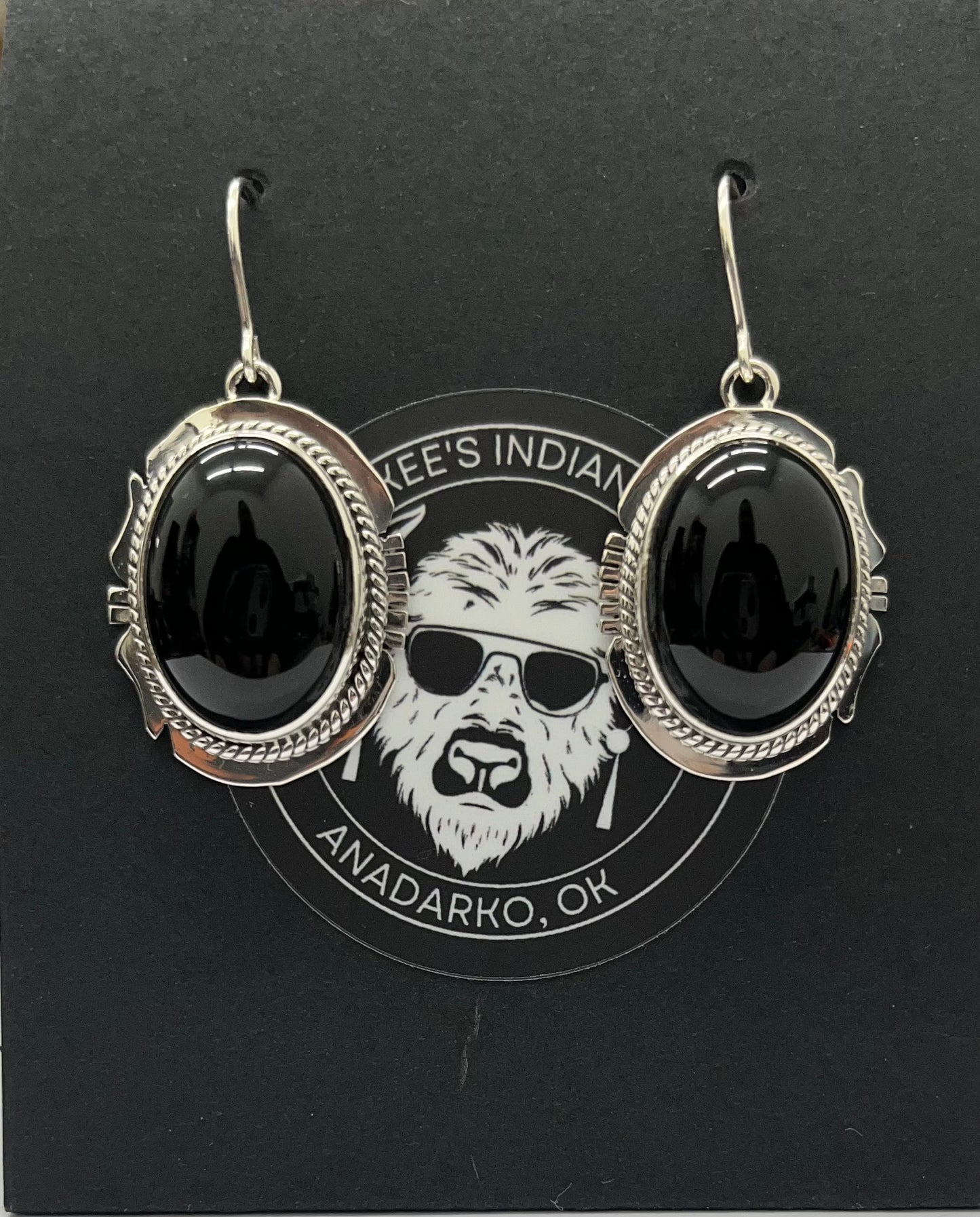 Onyx and Sterling Silver Earrings