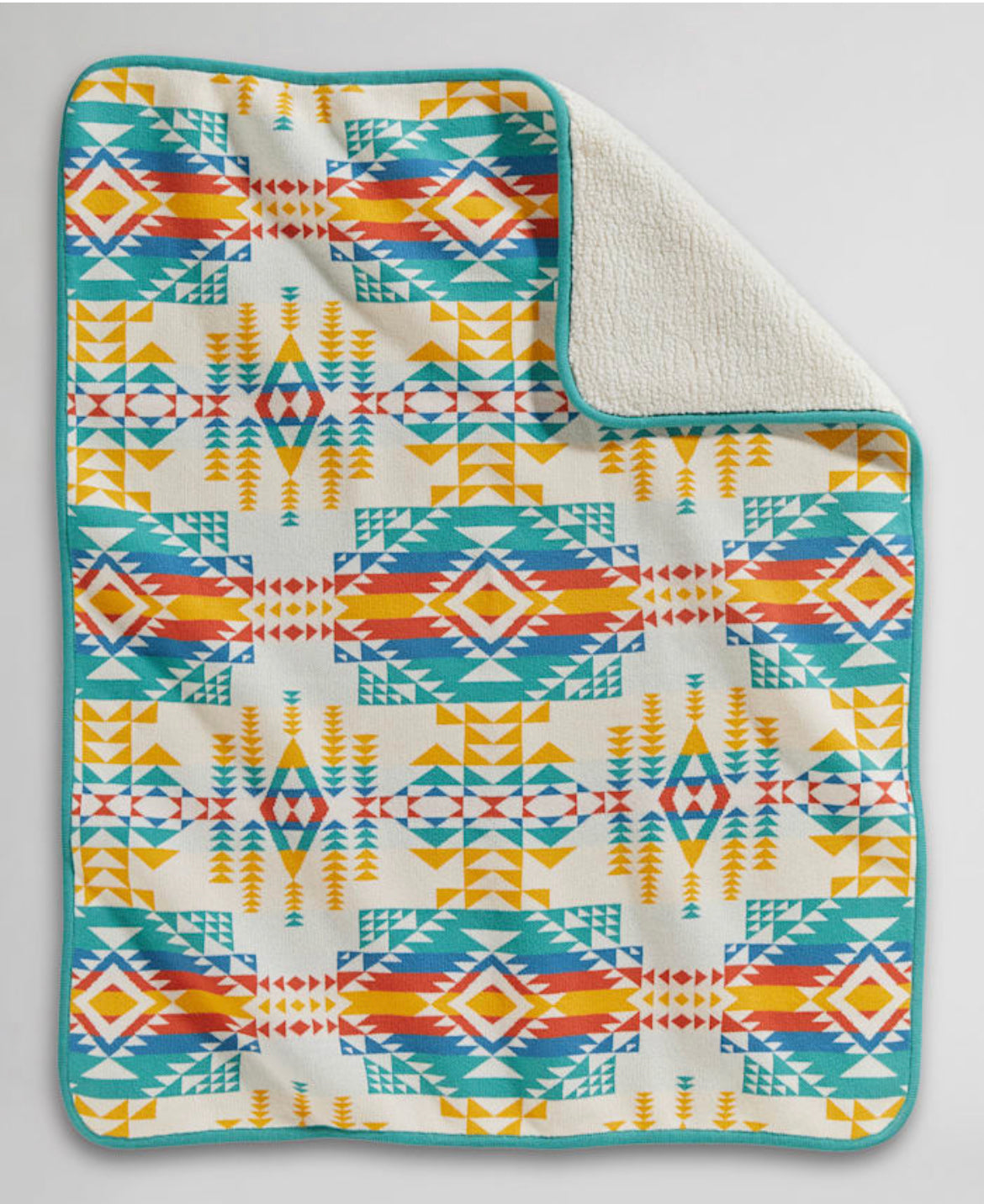 Pendleton Pilot Rock Ivory Sherpa Stroller Blanket