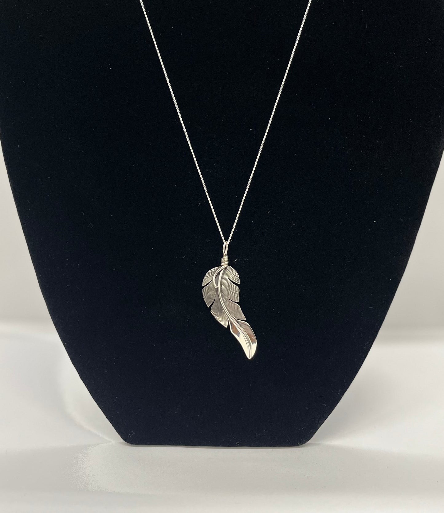 Sterling Silver Feather Pendant with Chain