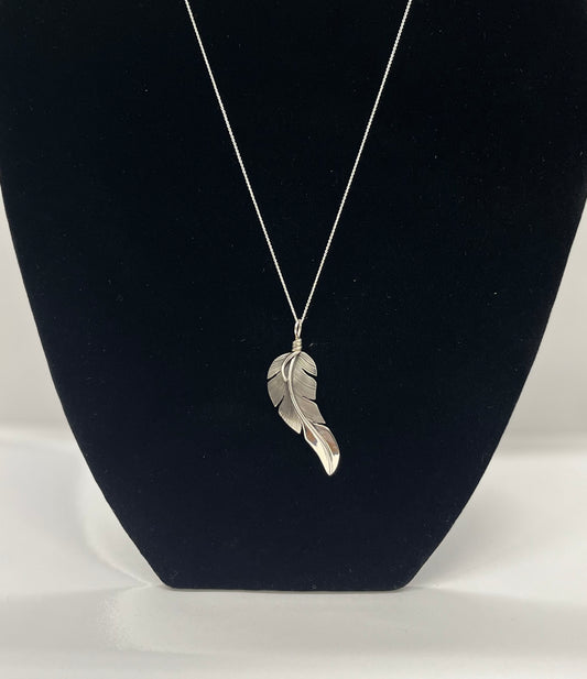 Sterling Silver Feather Pendant with Chain