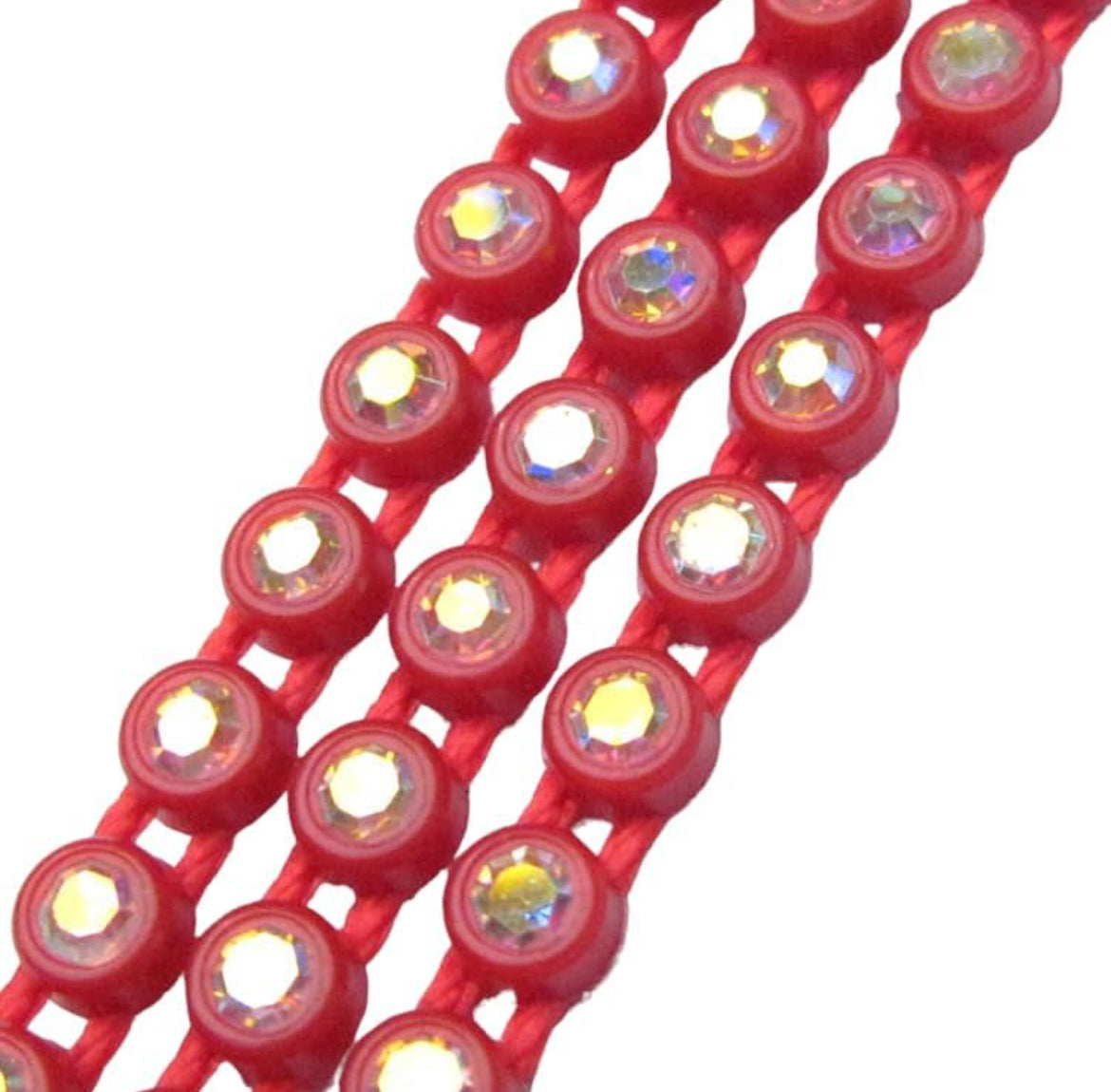 Rhinestone Banding; SS6 AB Red (per yard)