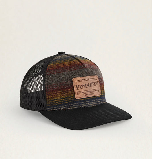 Pendleton Wool Trucker Hat: Brown Multi Ombré Stripe