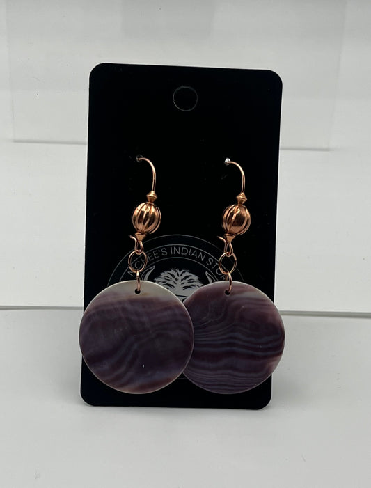 Wampum and Copper Earrings