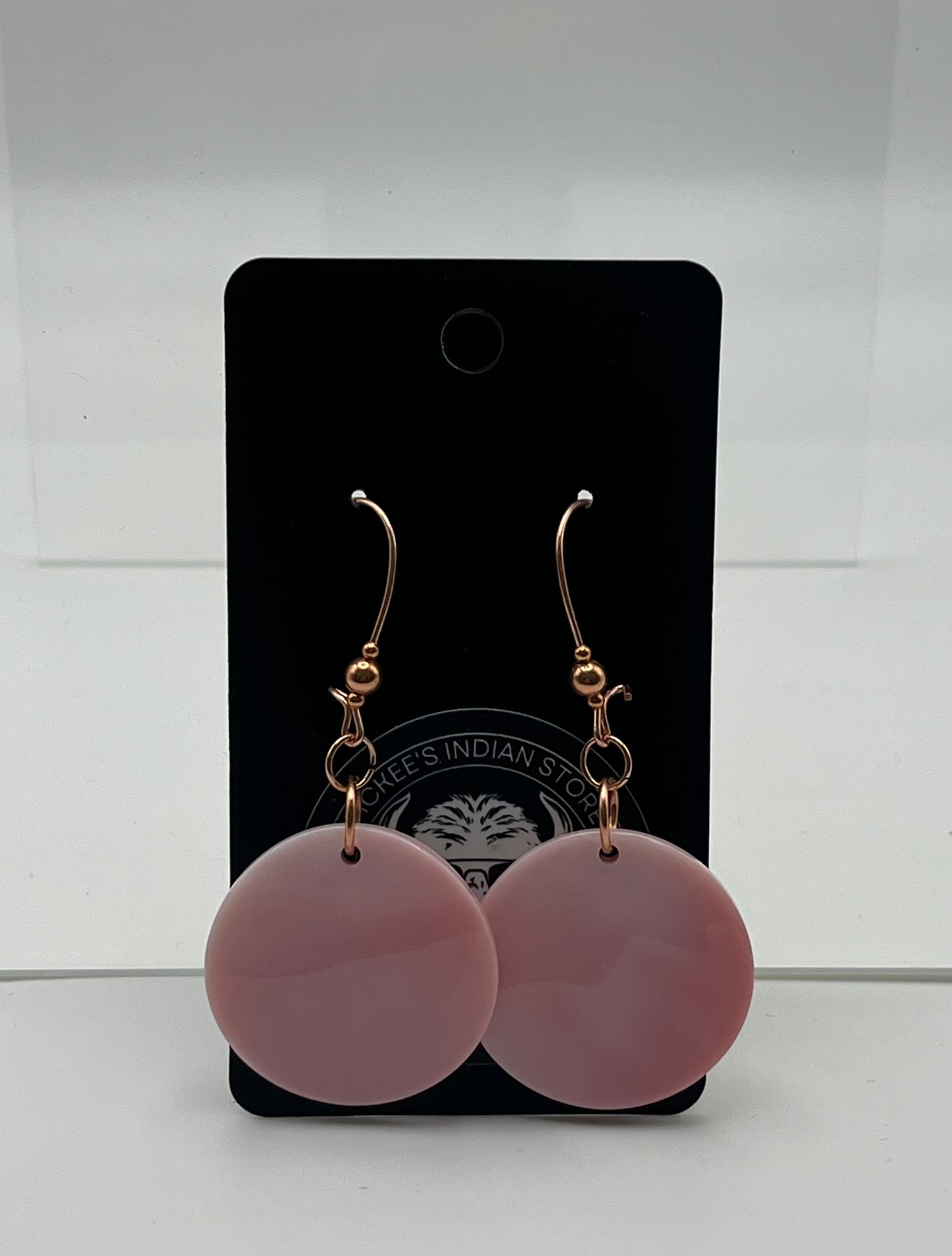 Pink Conch and Copper Earrings