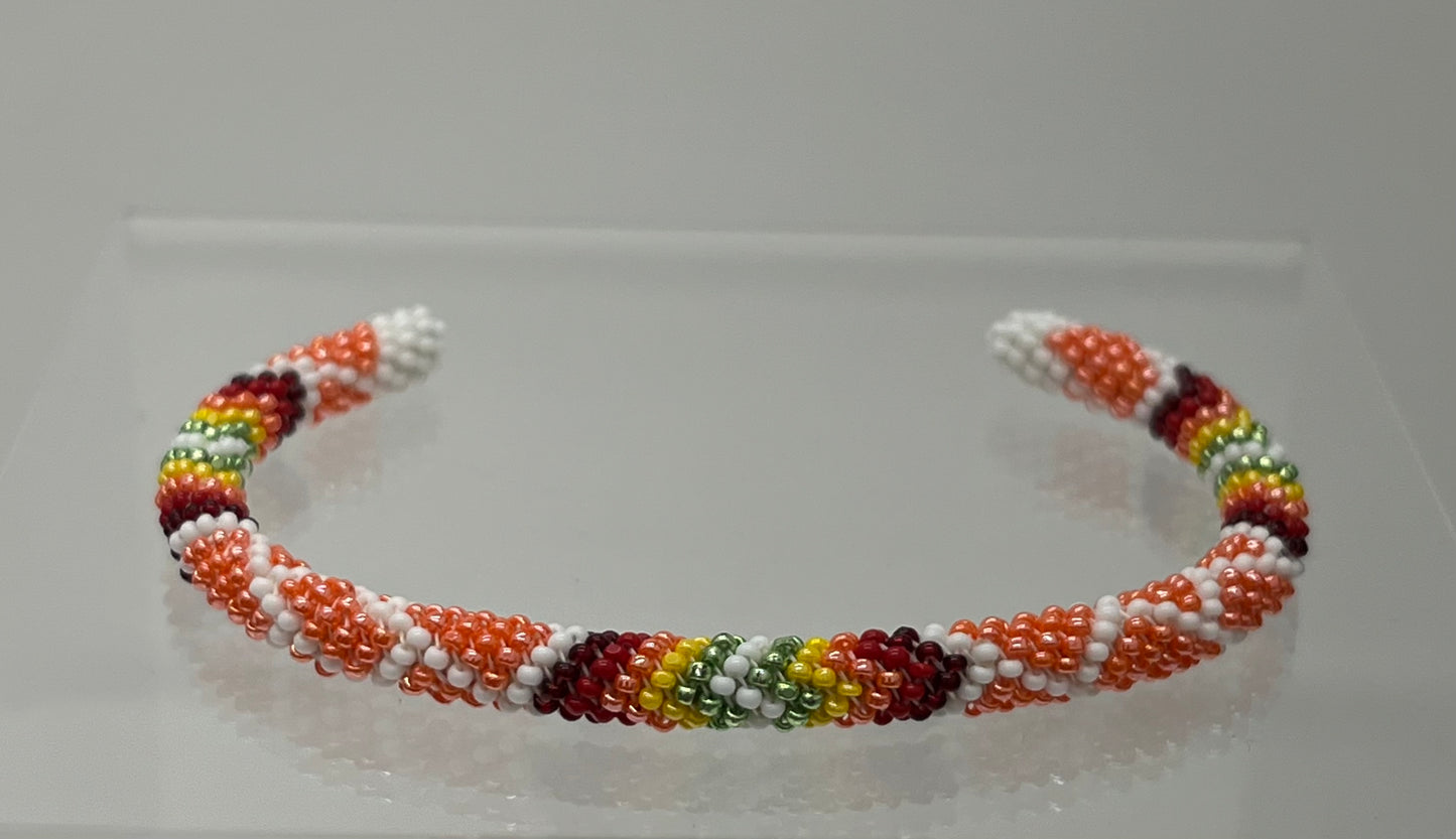 Beaded Bracelet; Pearl Orange