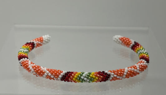 Beaded Bracelet; Pearl Orange