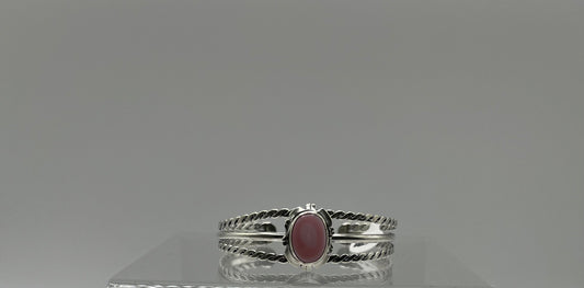 Pink Conch and Sterling Silver Bracelet