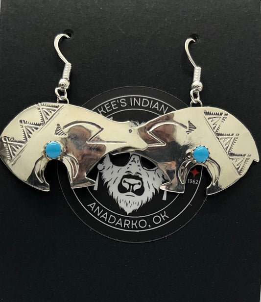 Sterling Silver and Turquoise Bear Earrings