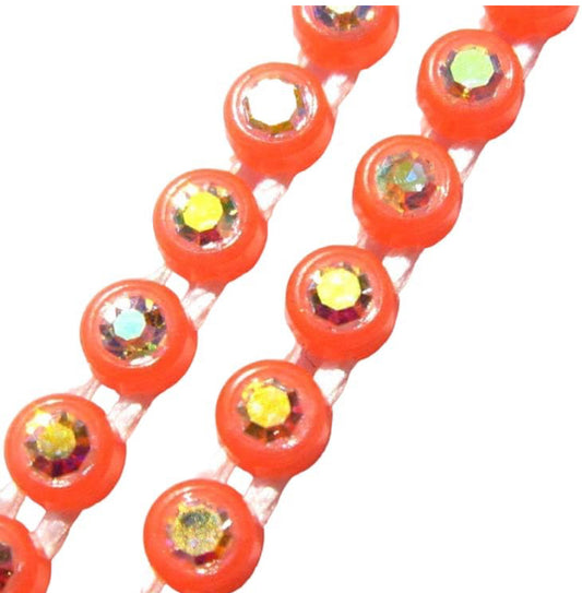 Rhinestone Banding; SS6 AB Orange (per yard)