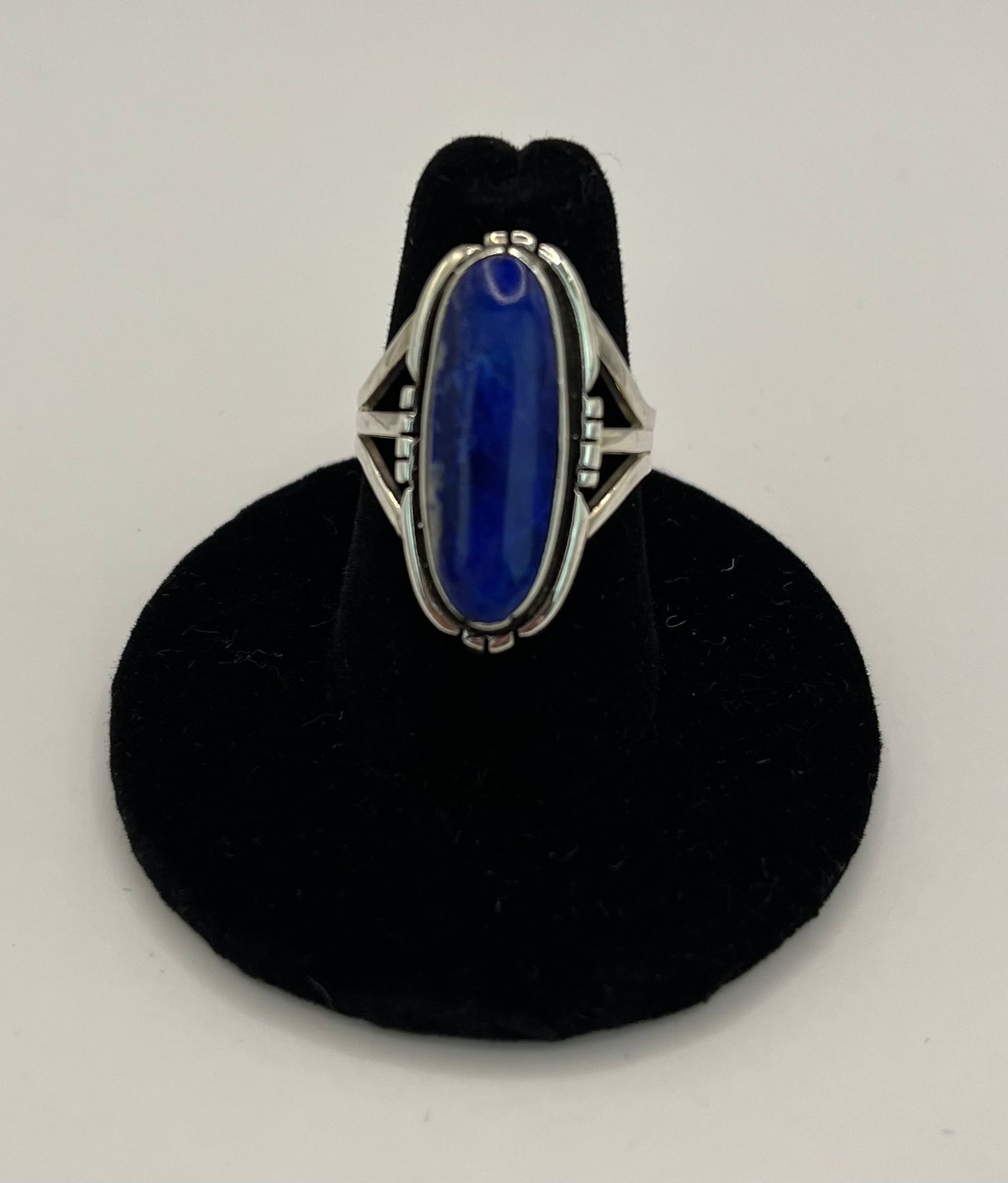 Lapis Lazuli and Sterling Silver Ring Size 6.75