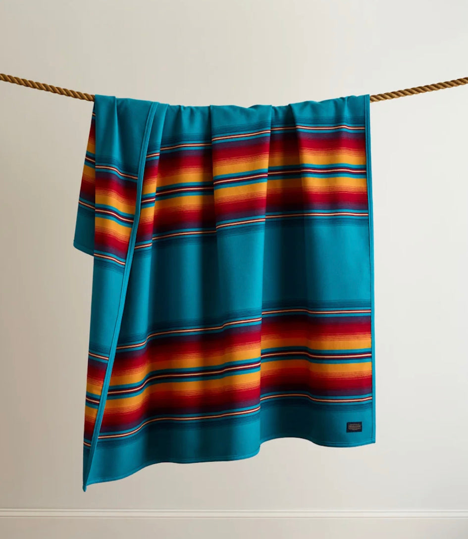 Pendleton Serape Robe Blanket; Turquoise