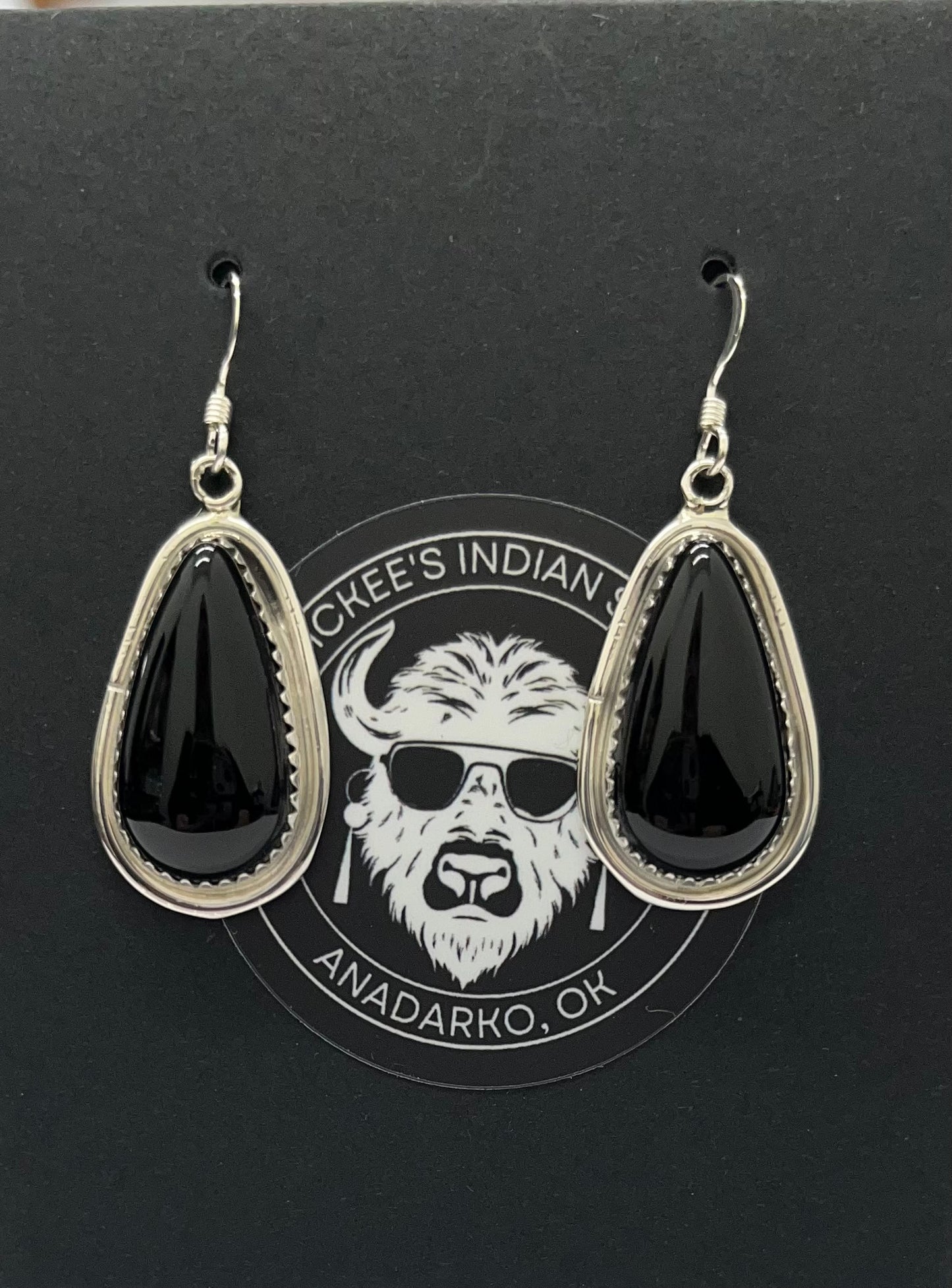 Onyx and Silver Earrings