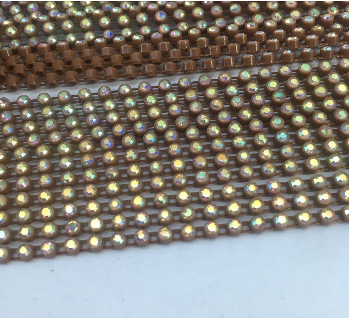 Rhinestone Banding; SS6 AB Dark Coffee (per yard)