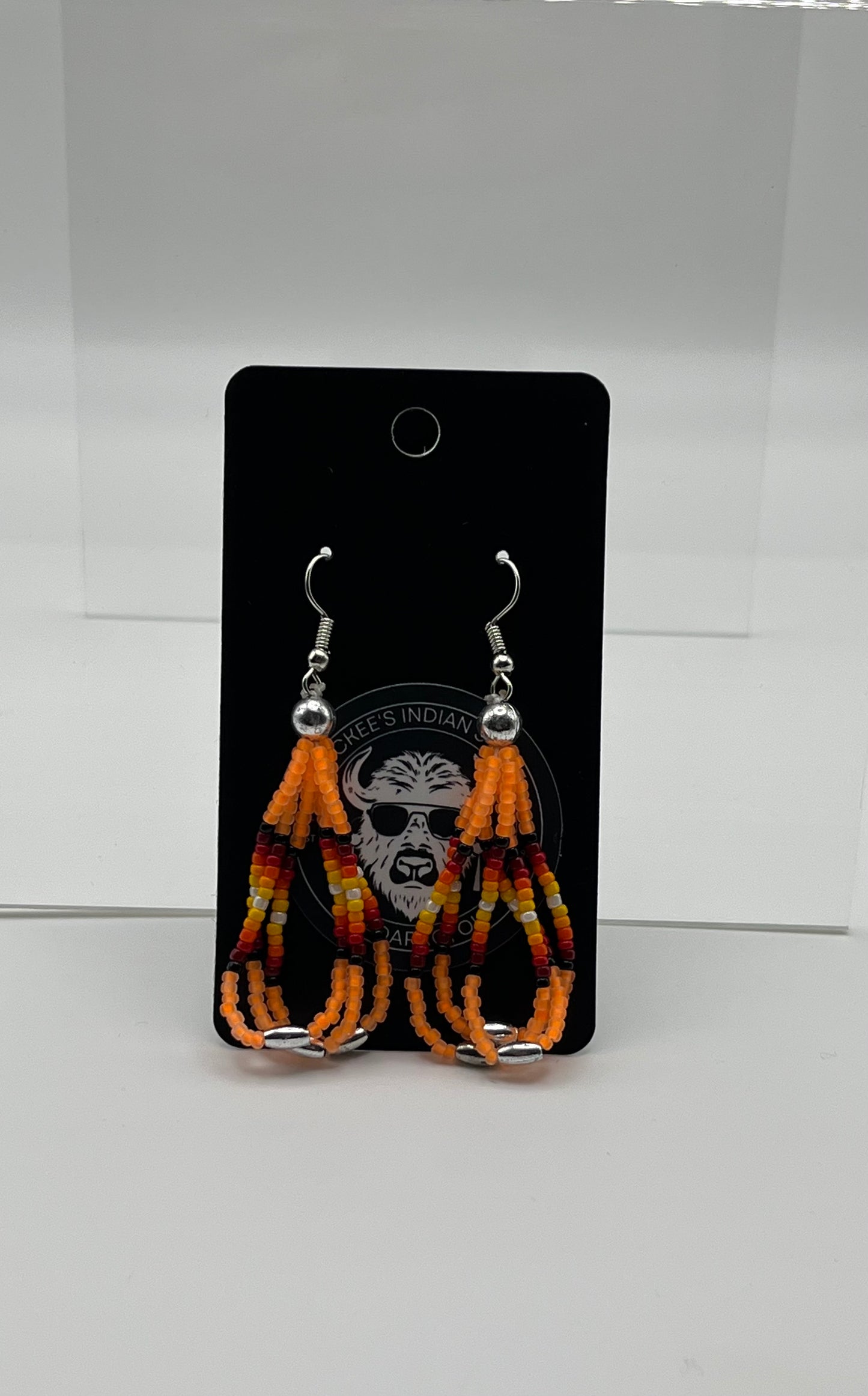 Medium Beaded Earrings Frosted Orange 🍊