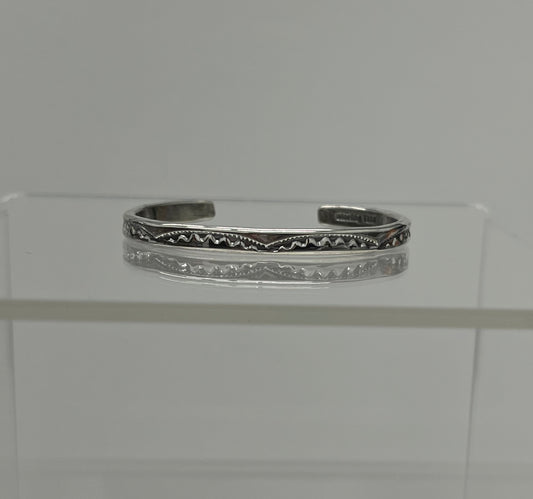 Baby Bracelet; Sterling Silver Hand Stamped Design