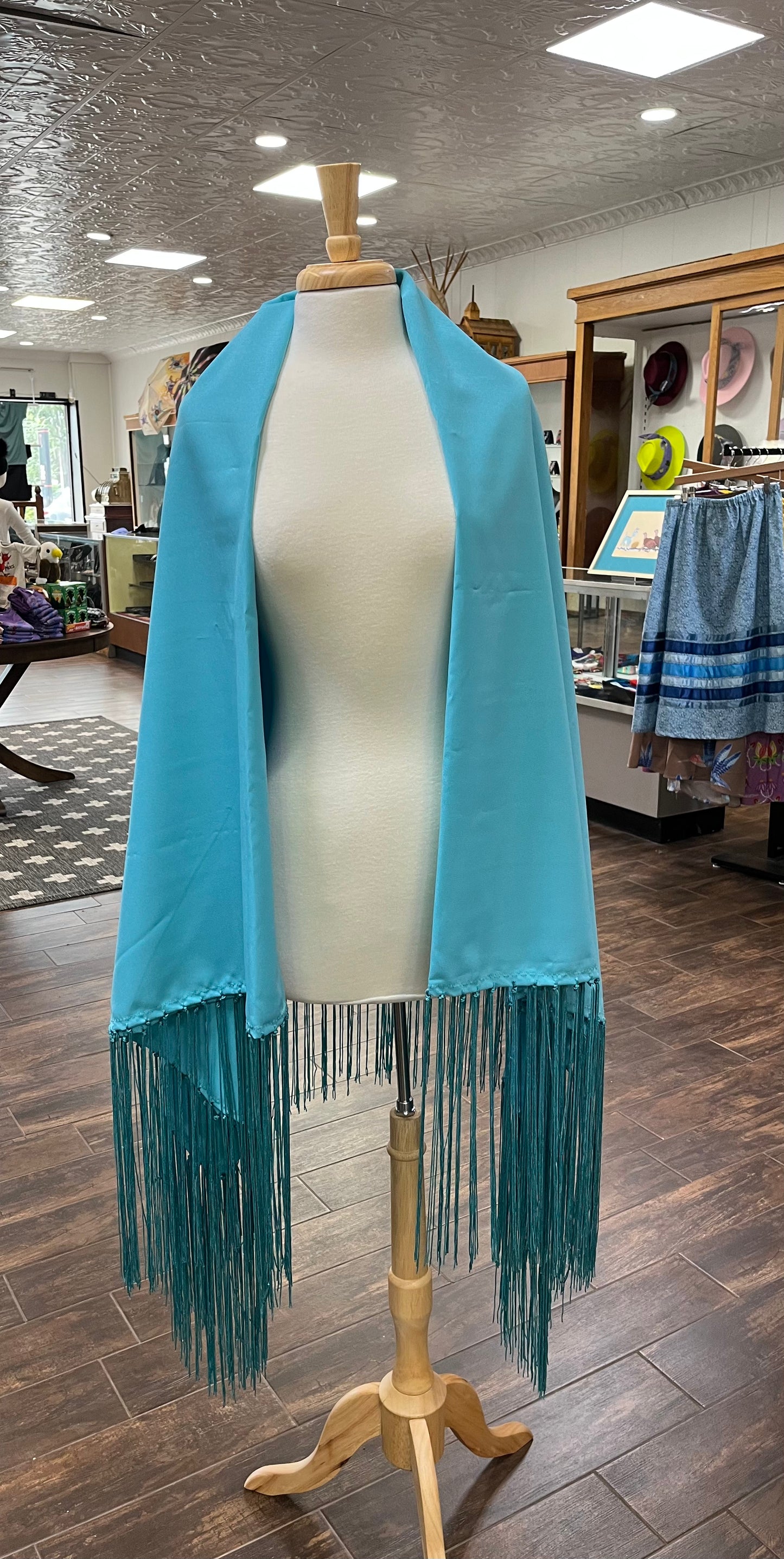 Gaberdine Shawl; Turquoise Blue