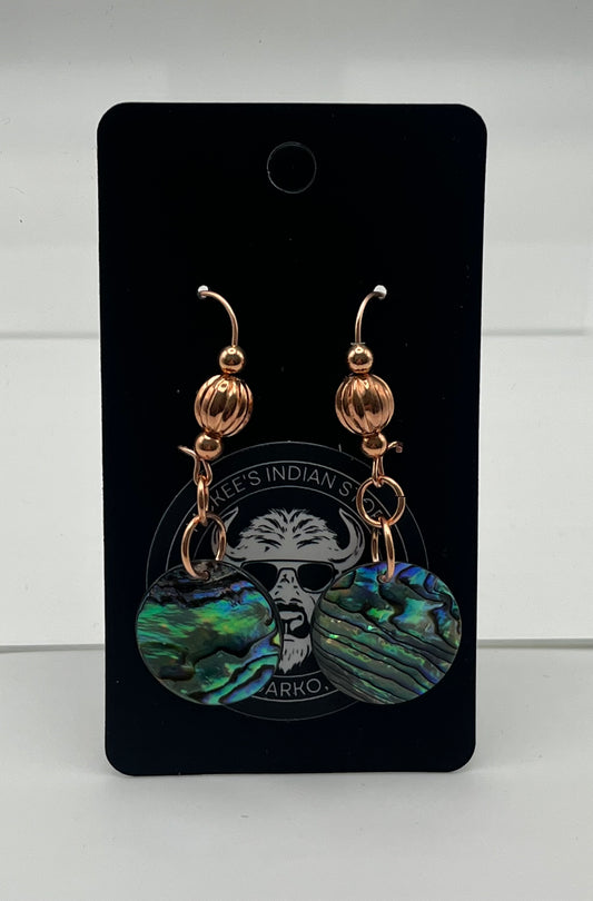 Abalone and Copper Earrings