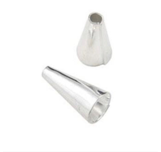 Silver Plated Earring Cones 1/2”