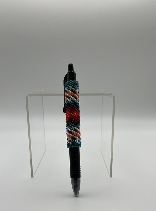 Beaded Pen; Teal