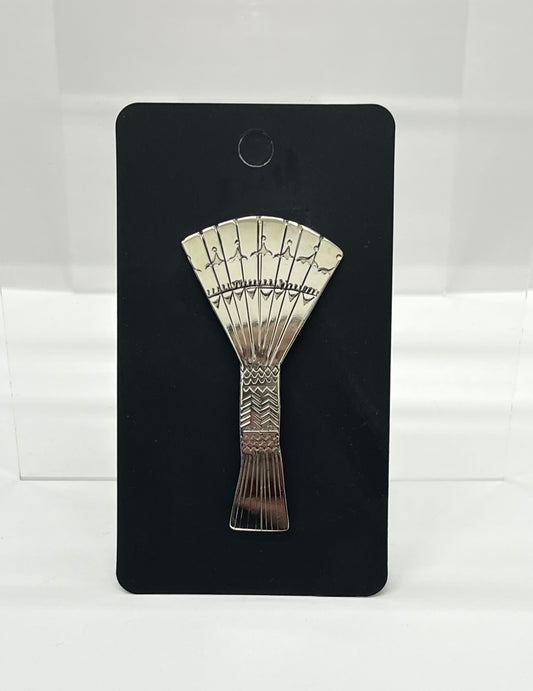 German Silver Fan Hat Pin