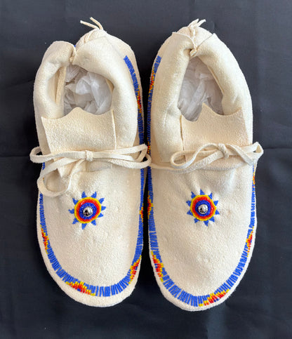 Beaded Moccasins - Blue