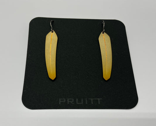Pat Pruitt Titanium Small Feather Earrings Gold
