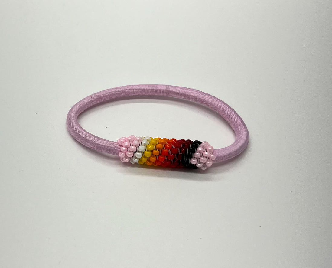 Beaded Hair Ties; Ballet Pink