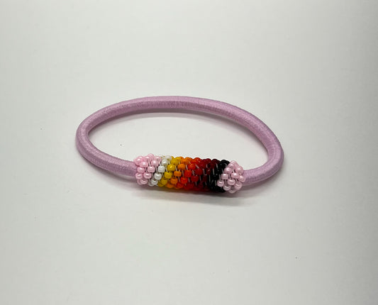 Beaded Hair Ties; Ballet Pink