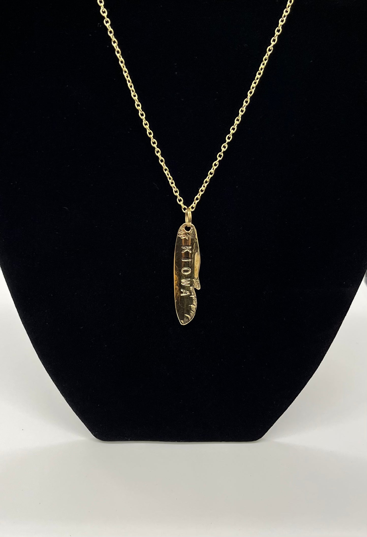 Tribal Name Feather; Brass