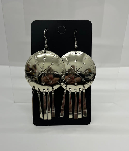 German Silver Shield Earrings
