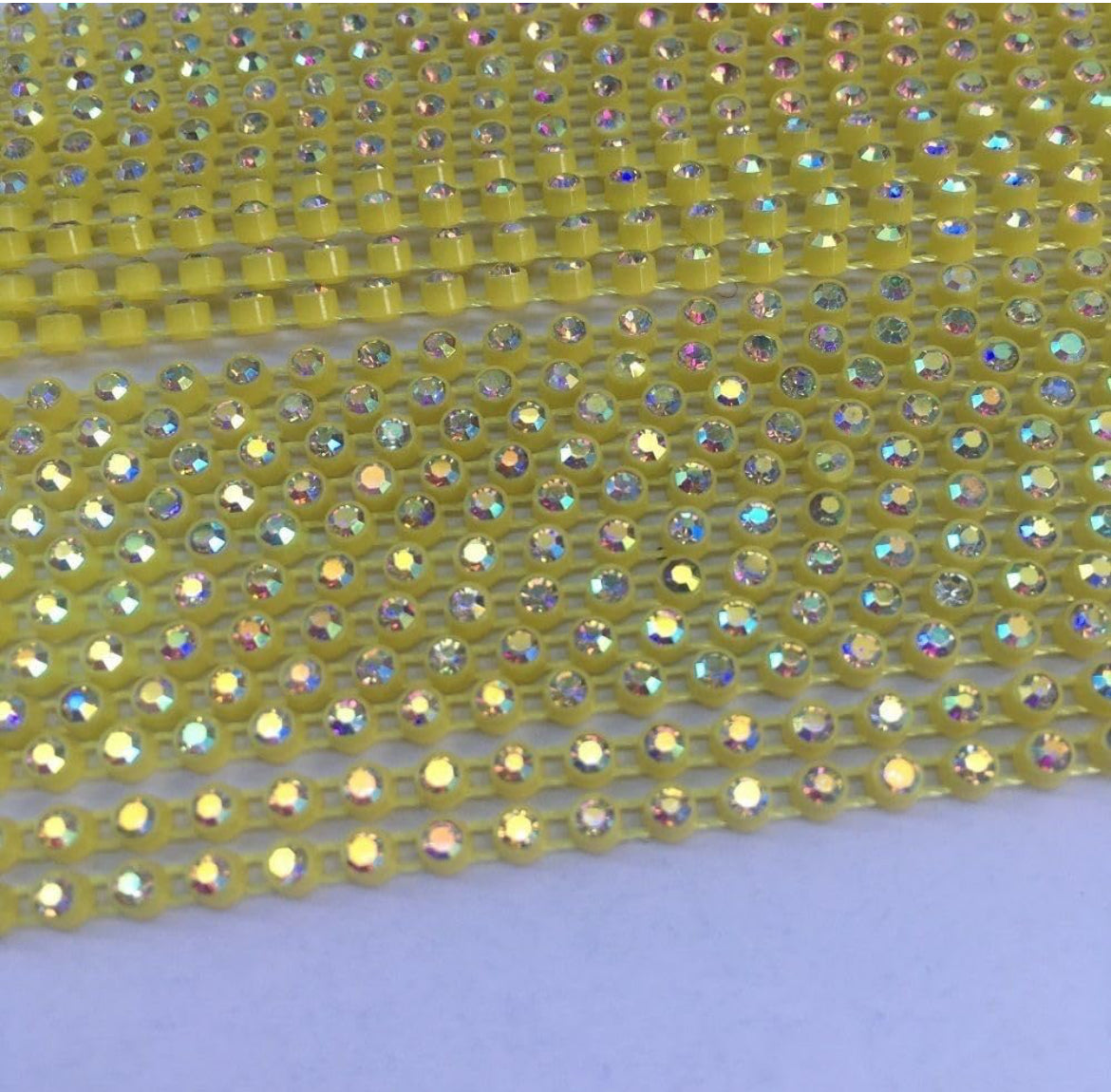 Rhinestone Banding; SS6 AB Light Yellow(per yard)