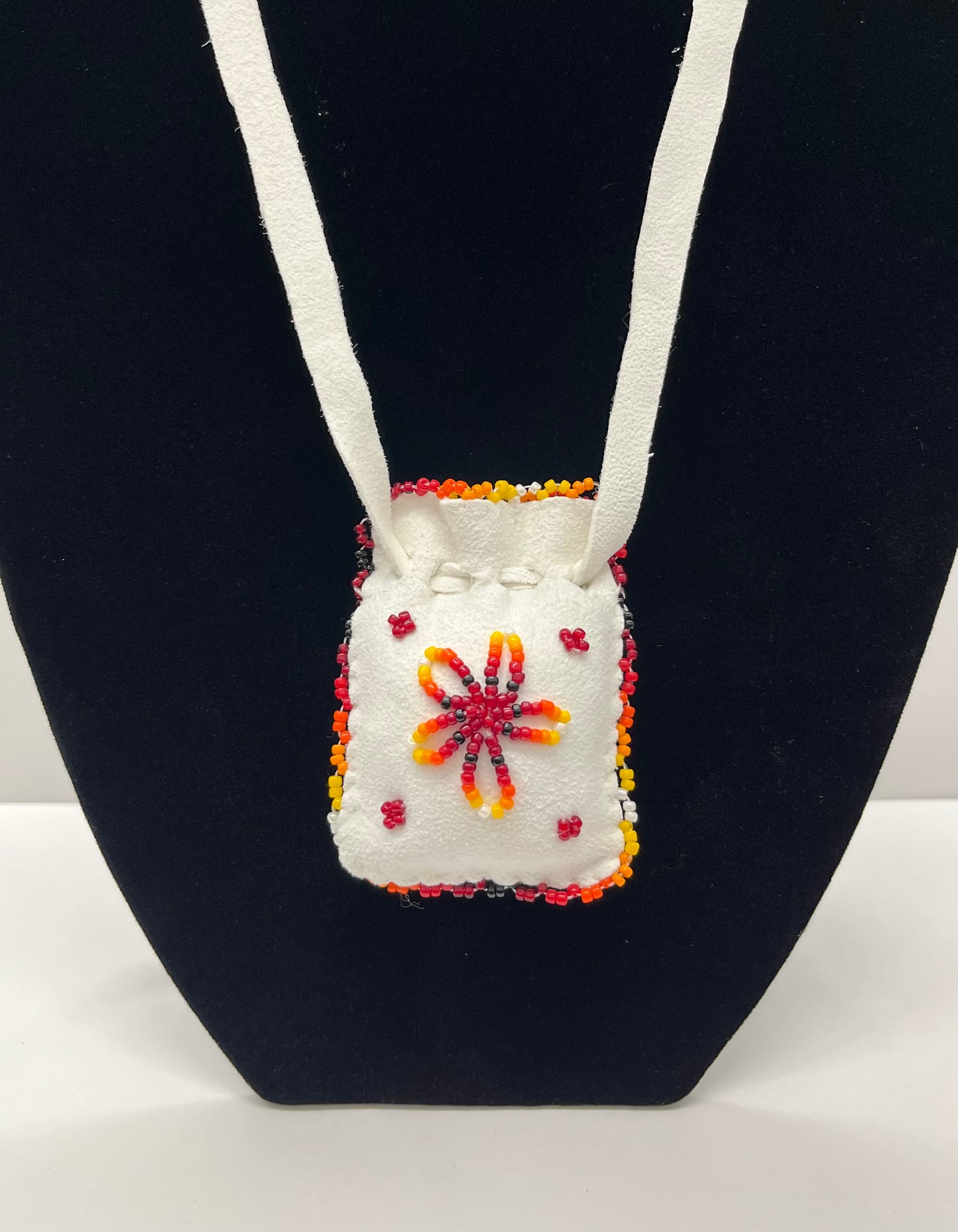 Beaded Cedar Bag; Red