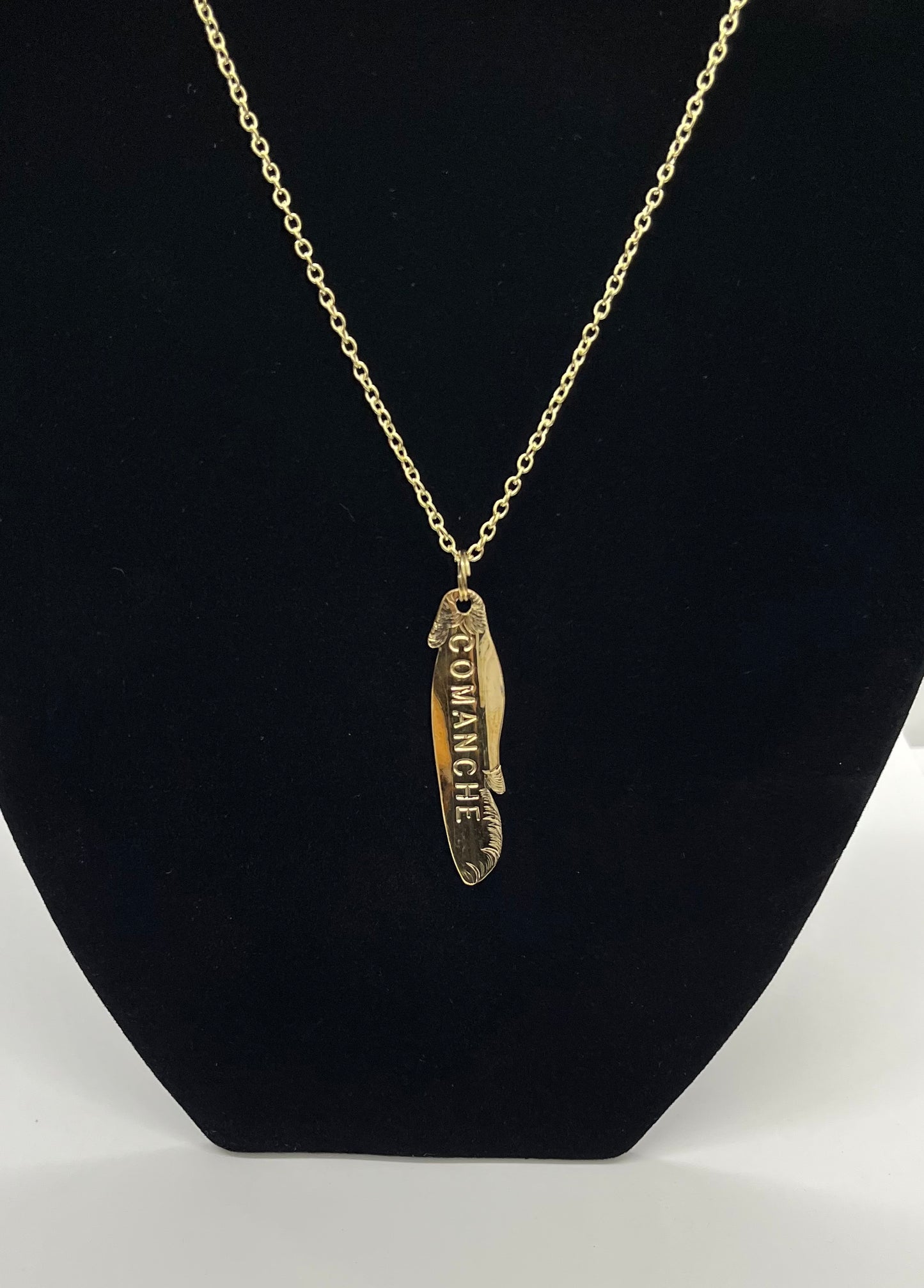 Tribal Name Feather; Brass