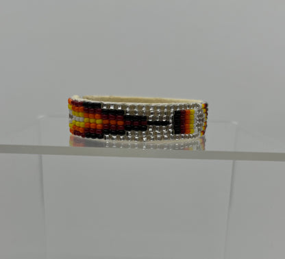 Beaded Cuff Bracelet; Silver
