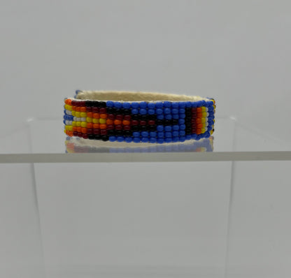 Beaded Cuff Bracelet; Cornflower Blue