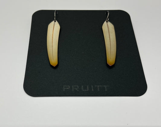 Pat Pruitt Titanium Small Feather Earrings Light Gold with Dark Gold Tips