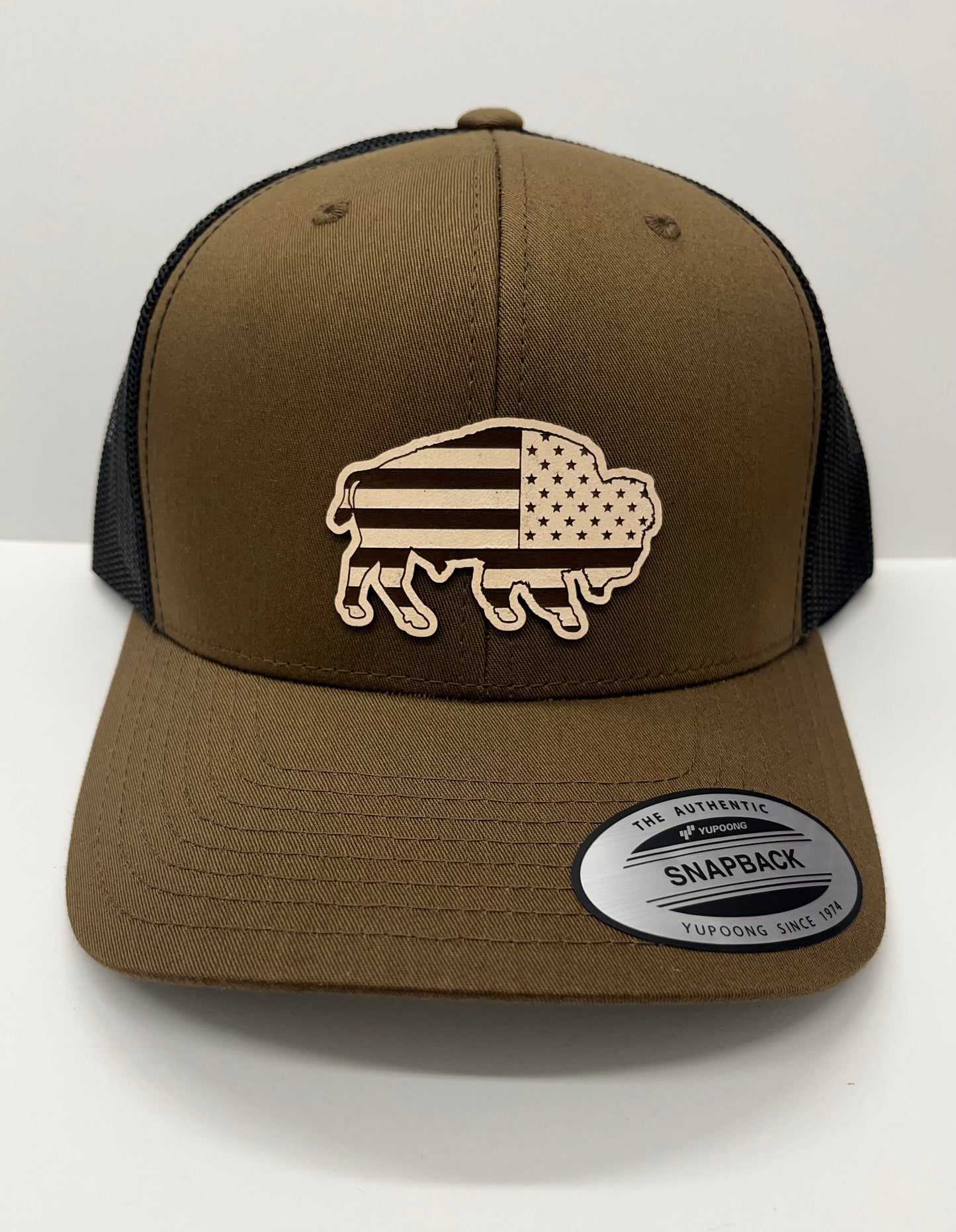 Patriotic Buffalo Leather Patch Hat