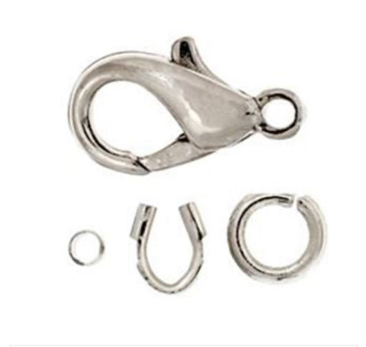 Rhodium Plated Lobster Clasp Sets