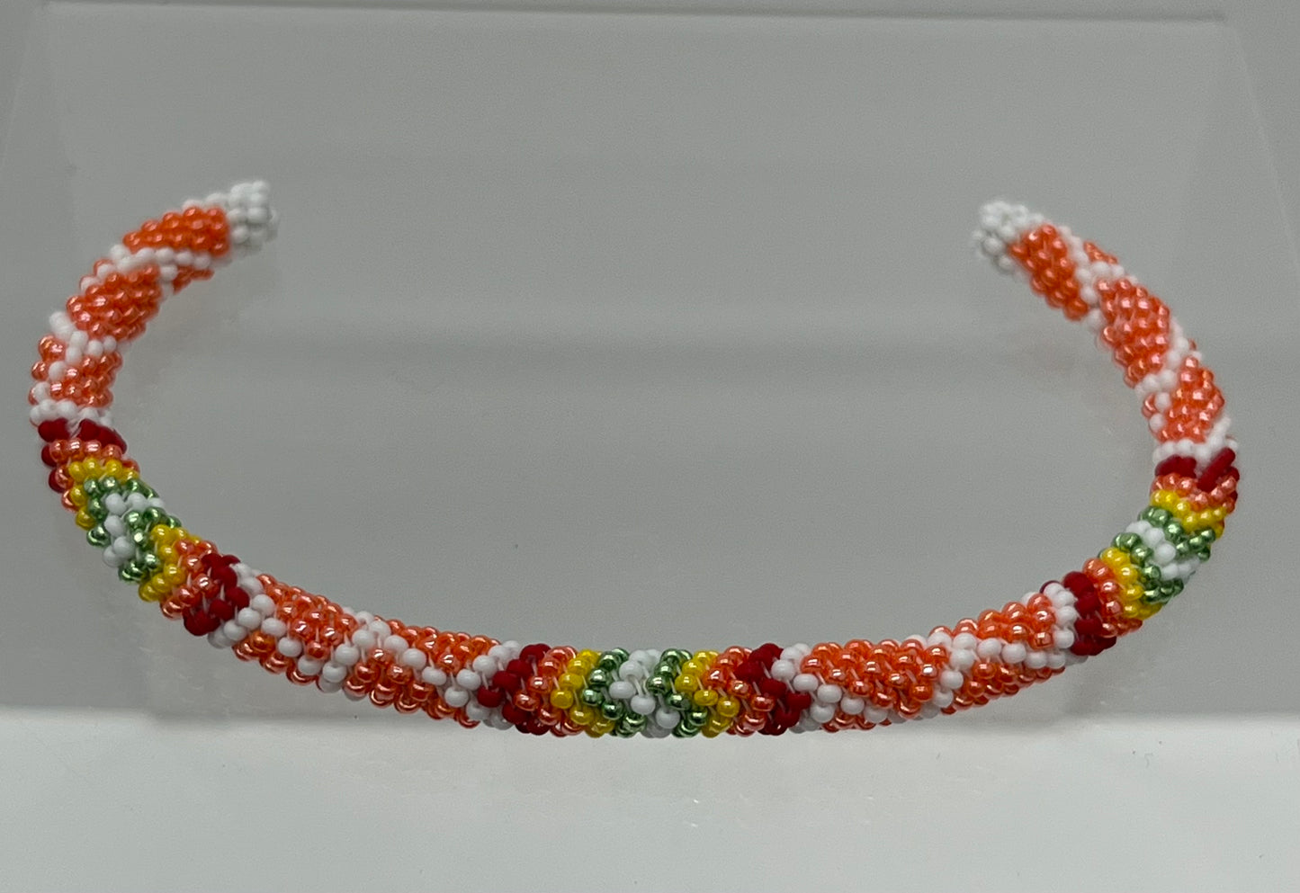 Beaded Bracelet; Pearl Orange