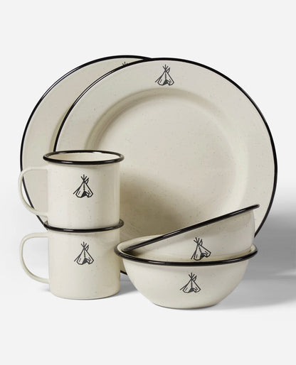 Pendleton Camp Enamelware Set; Camp Ivory