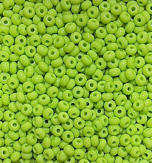 11 Seed Bead Opaque Lime Green