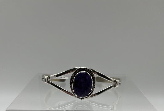 Charoite and Sterling Silver Bracelet