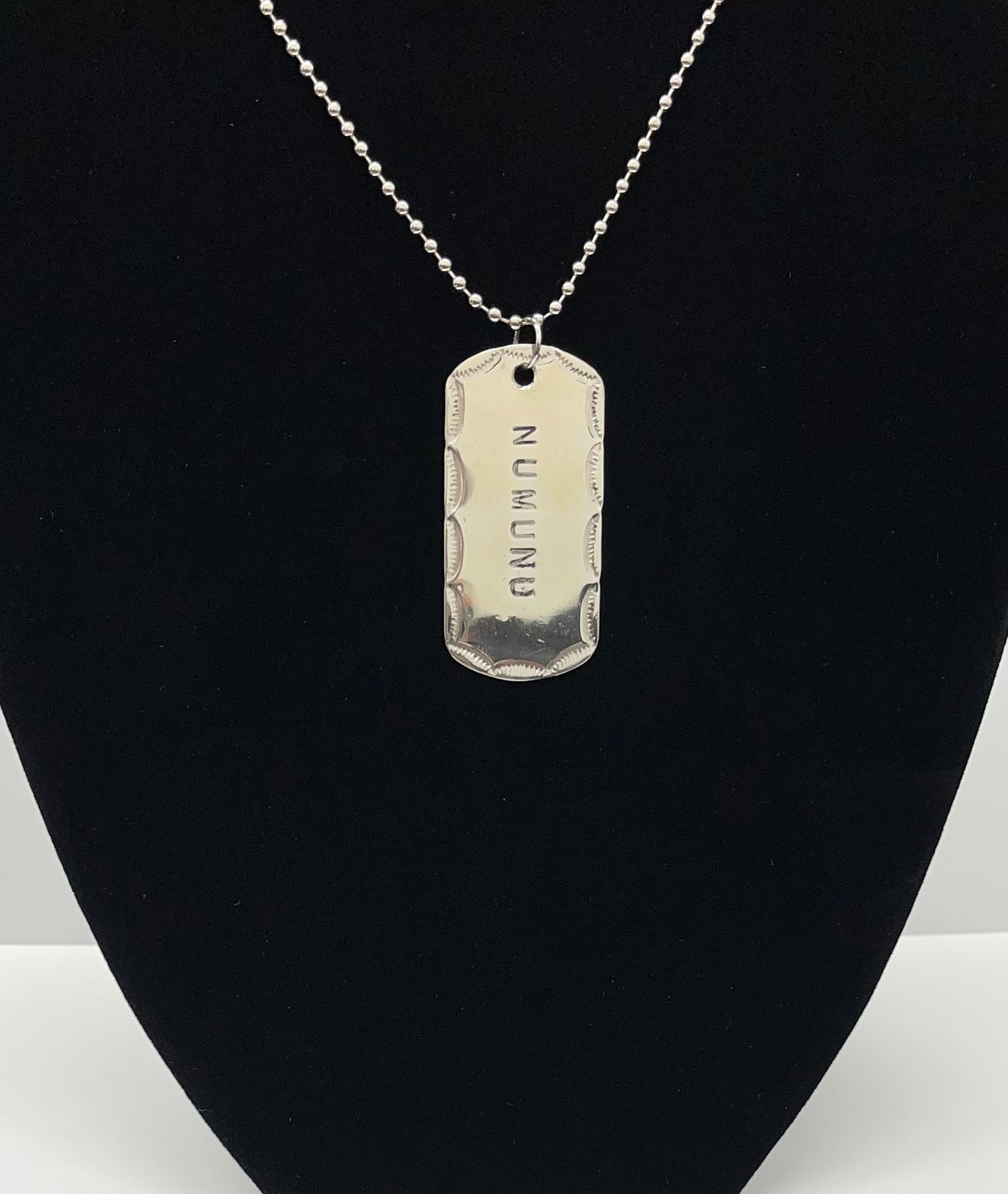 Tribal Dog Tag; German Silver